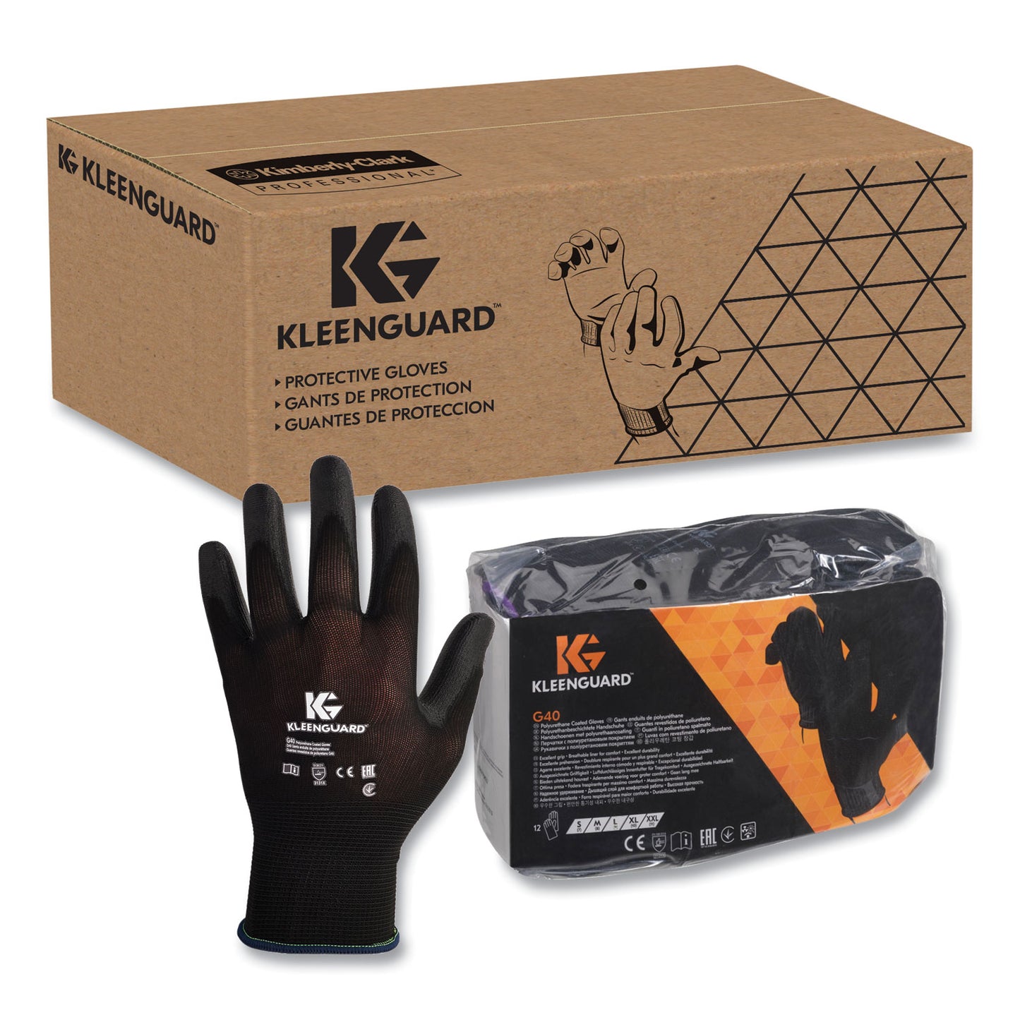 KleenGuard G40 Polyurethane Coated Gloves, Medium, Black, 12 Pairs/Pack (13838)