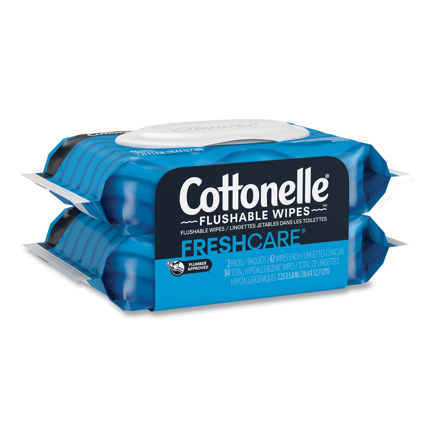 Cottonelle Fresh Care Flushable Cleansing Cloths, 1-Ply, 3.73 x 5.5, White, 84/Pack, 8 Packs/Carton (35970CT)