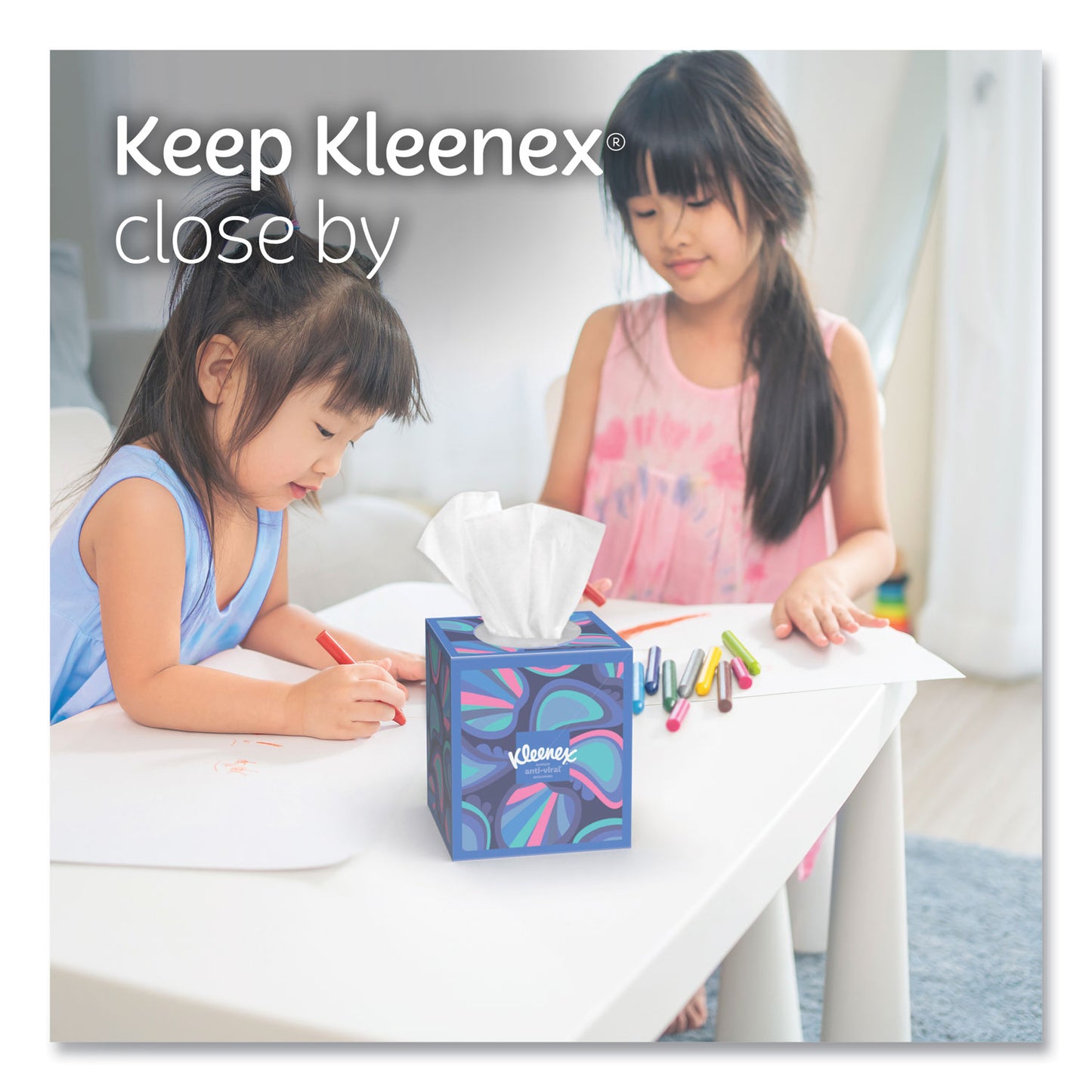 Kleenex Anti-Viral Facial Tissue, 3-Ply, White, 55 Sheets/Box, 27 Boxes/Carton (54505)