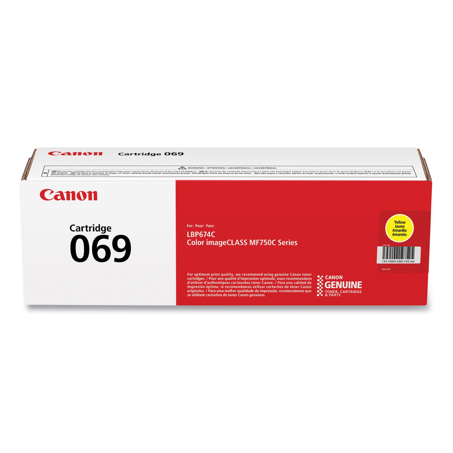 Canon 5091C001 (069) Toner, 1,900 Page-Yield, Yellow