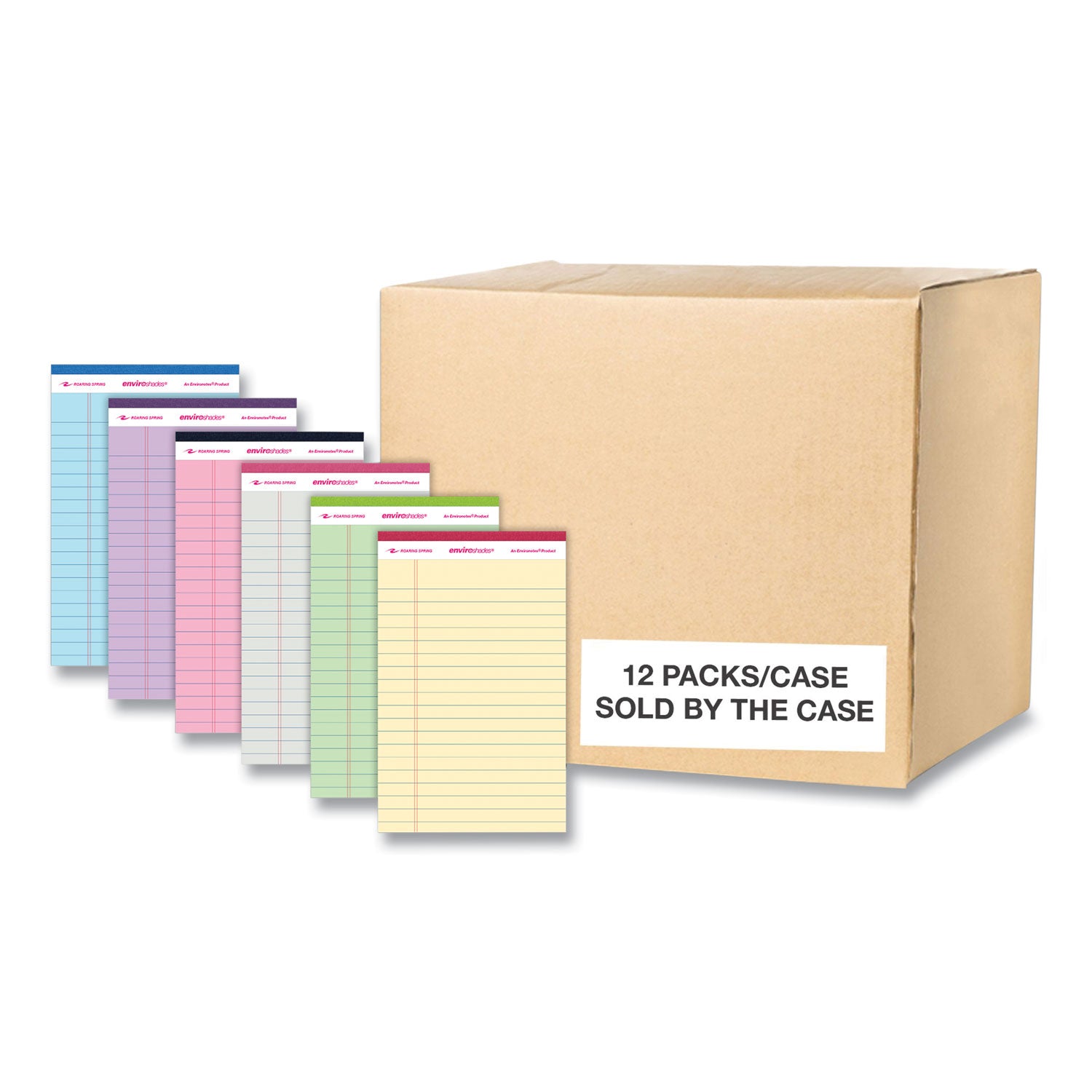 Roaring Spring Enviroshades Legal Notepads, 50 Assorted 5 x 8 Sheets, 72 Notepads/Carton (74220CS)