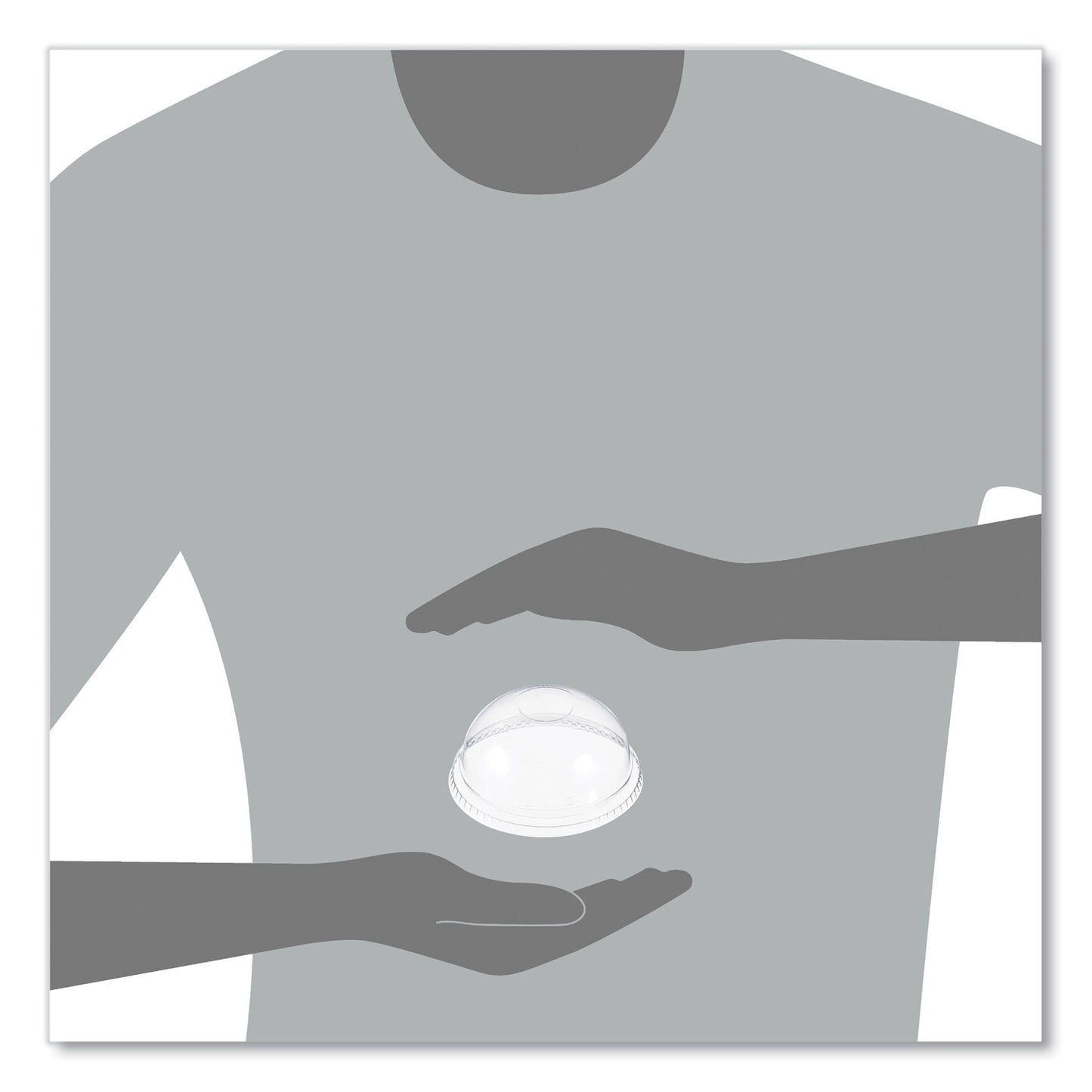 Dart Plastic Dome Lid, No-Hole, Fits 9 oz to 22 oz Cups, Clear, 100/Sleeve, 10 Sleeves/Carton (DNR662)