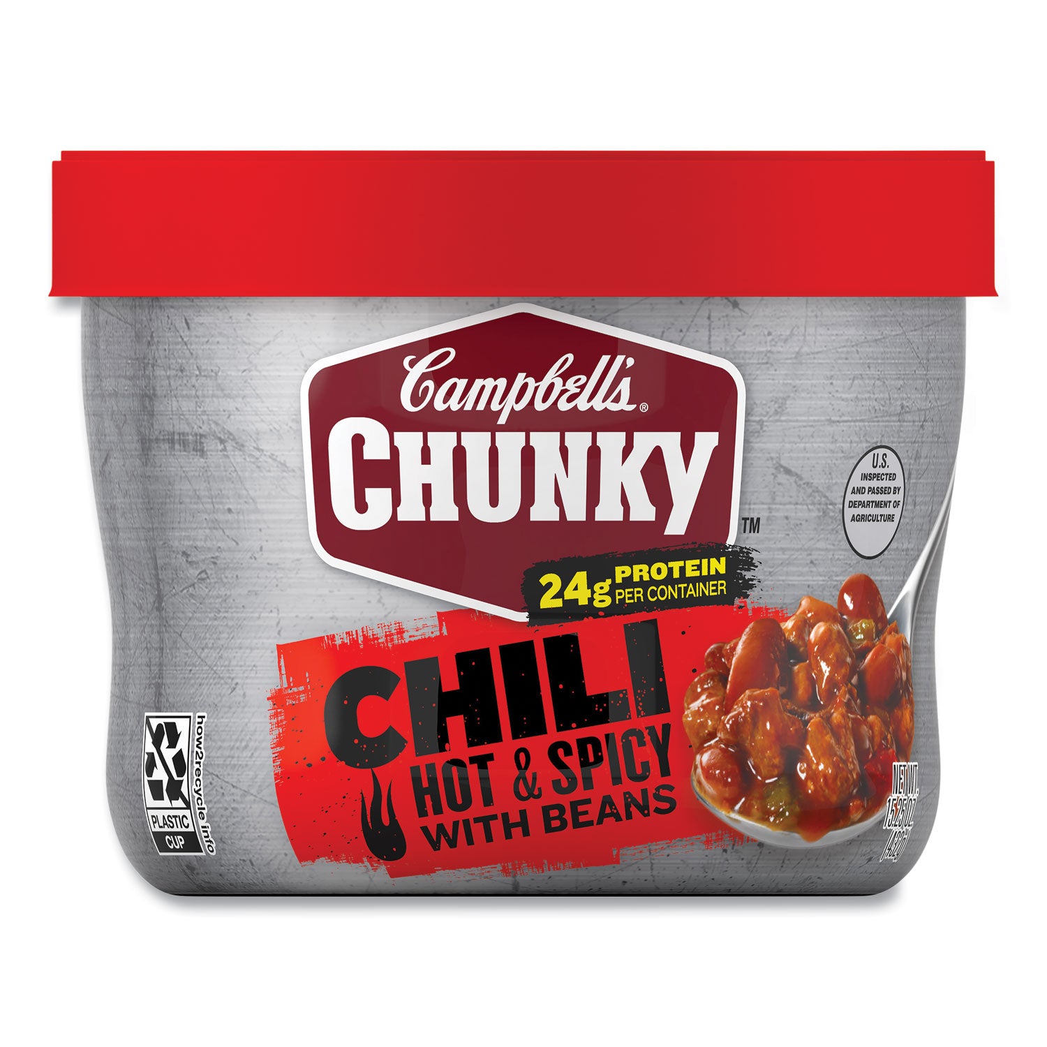 Campbells Chunky Firehouse Hot and Spicy Chili with Beans, 15.25 oz, 8/Carton (35100013)