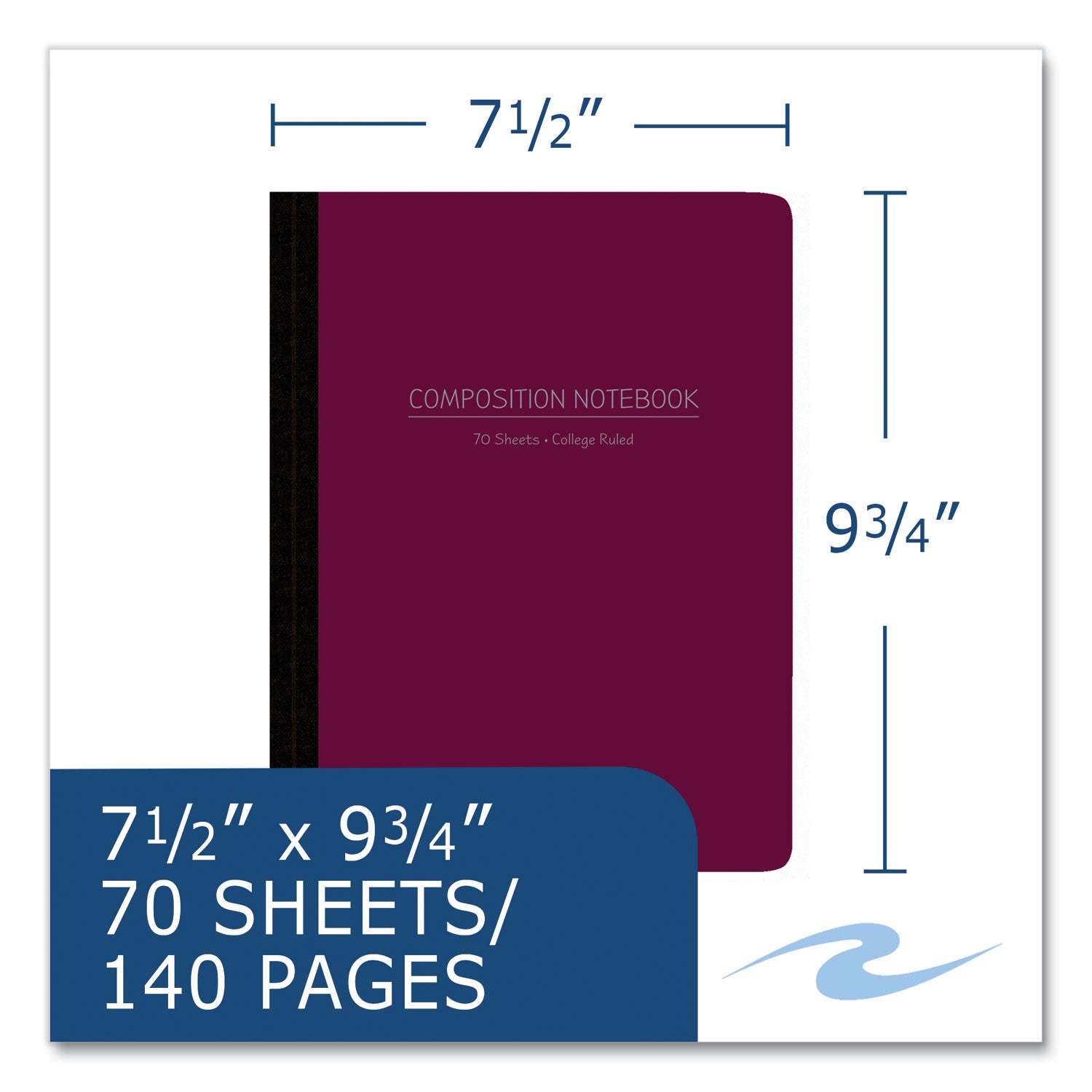 Roaring Spring Poly Flex Composition Notebook, Med/College Rule, Assorted Cover, (70) 9.75 x 7.5 Sheets, 24/Carton (77293CS)