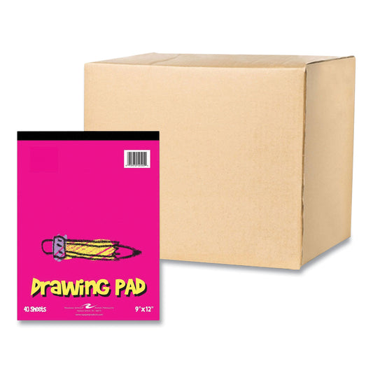 Roaring Spring Kids Drawing Pad, 40 White 9 x 12 Sheets, 12/Carton (52505CS)