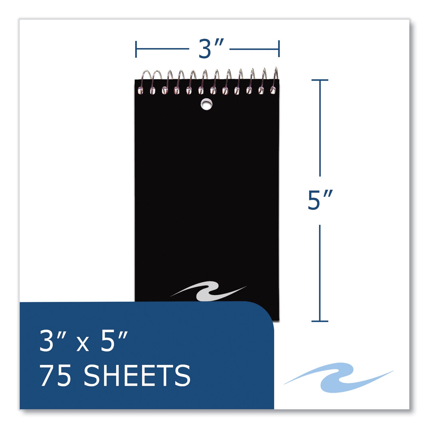 Roaring Spring Memo Pad, Randomly Assorted Cover Color, Narrow Rule, 75 White 3 x 5 Sheets, 72/Carton (14016CS)