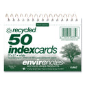 Roaring Spring Environotes Wirebound Recycled Index Cards, Narrow Rule, 3 x 5, White, 50 Cards, 24/Carton (28335CS)