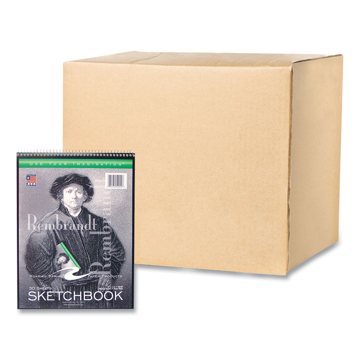 Roaring Spring Sketch Pad, Unruled, Rembrandt Photography Cover, (30) 9 x 12 Sheets,12/Carton (52112CS)
