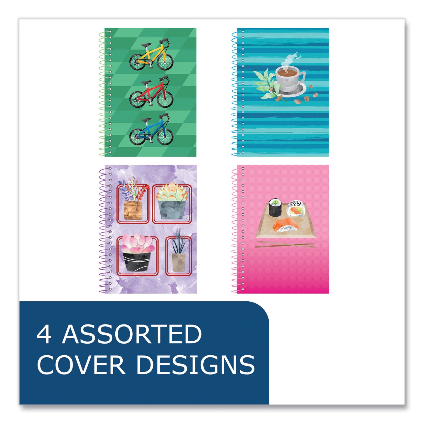 Roaring Spring Lifenotes Wirebound Notebook, 1 Subject, Medium/College Rule, Assorted Cover, (80) 7 x 5 Sheets, 24/Carton (12511CS)