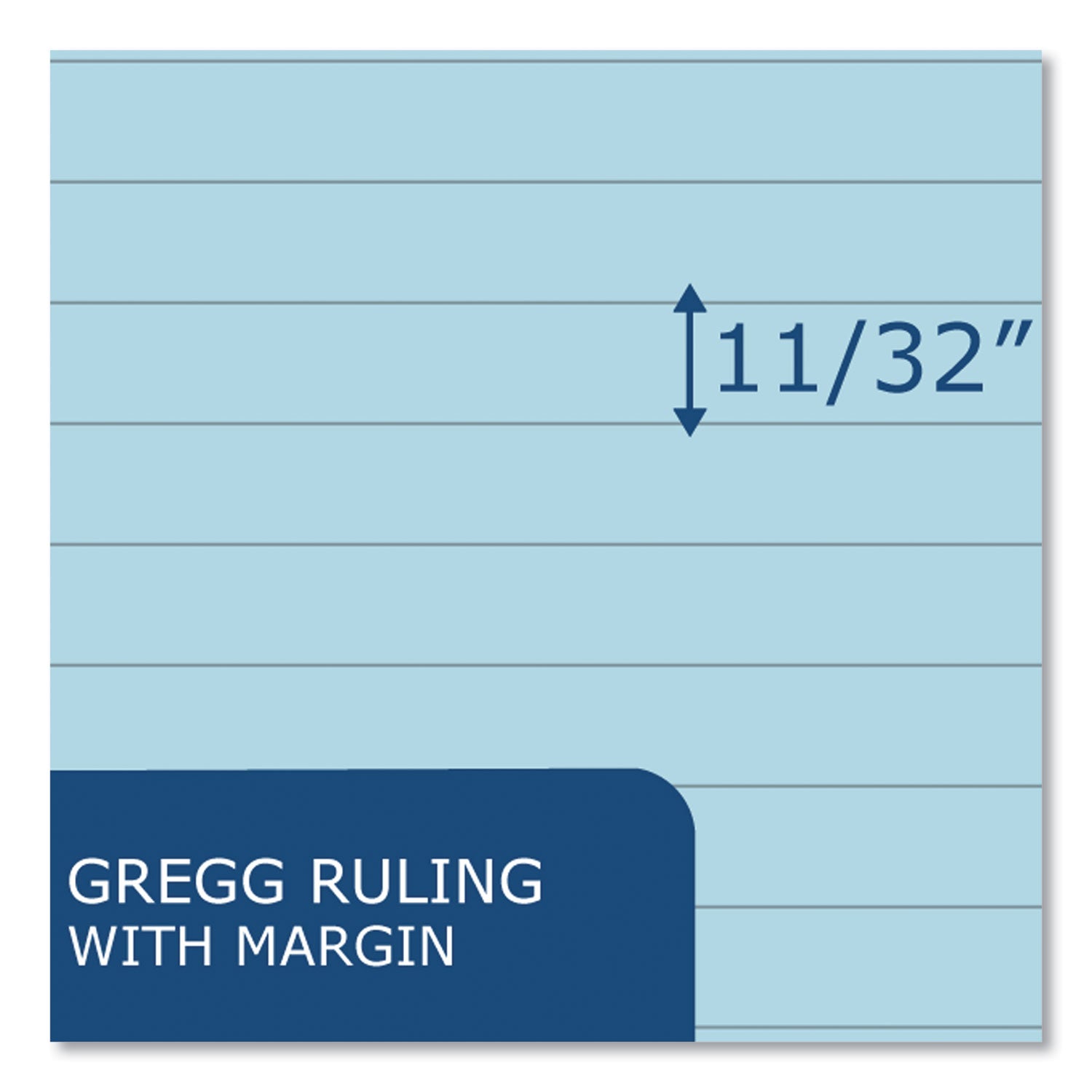 Roaring Spring EnviroShades Steno Pad, Gregg Rule, White Cover, 80 Blue 6 x 9 Sheets, 24 Pads/Carton (12284CS)