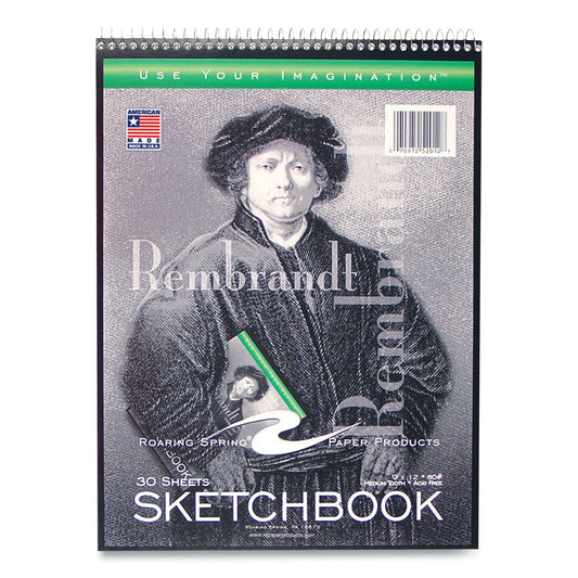 Roaring Spring Sketch Pad, Unruled, Rembrandt Photography Cover, (30) 9 x 12 Sheets,12/Carton (52112CS)