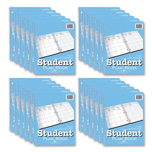 Roaring Spring Student Plan Book, Undated, Light Blue Cover, (45) 11 x 8.5 Sheets, 24/Carton (12145CS)