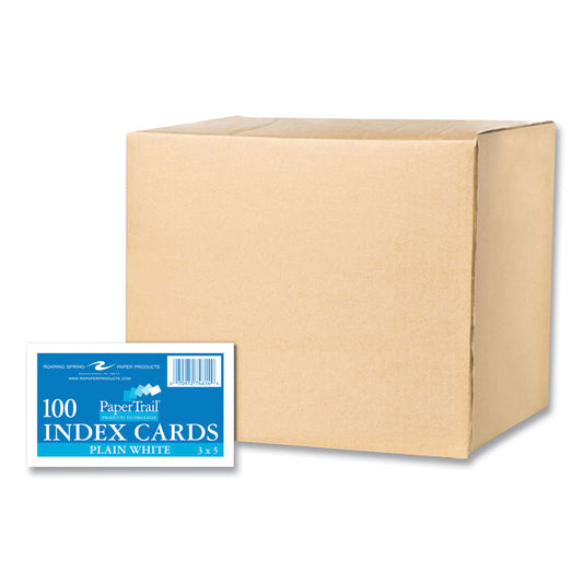 Roaring Spring White Index Cards, 3 x 5, 100 Cards, 36/Carton (74814CS)