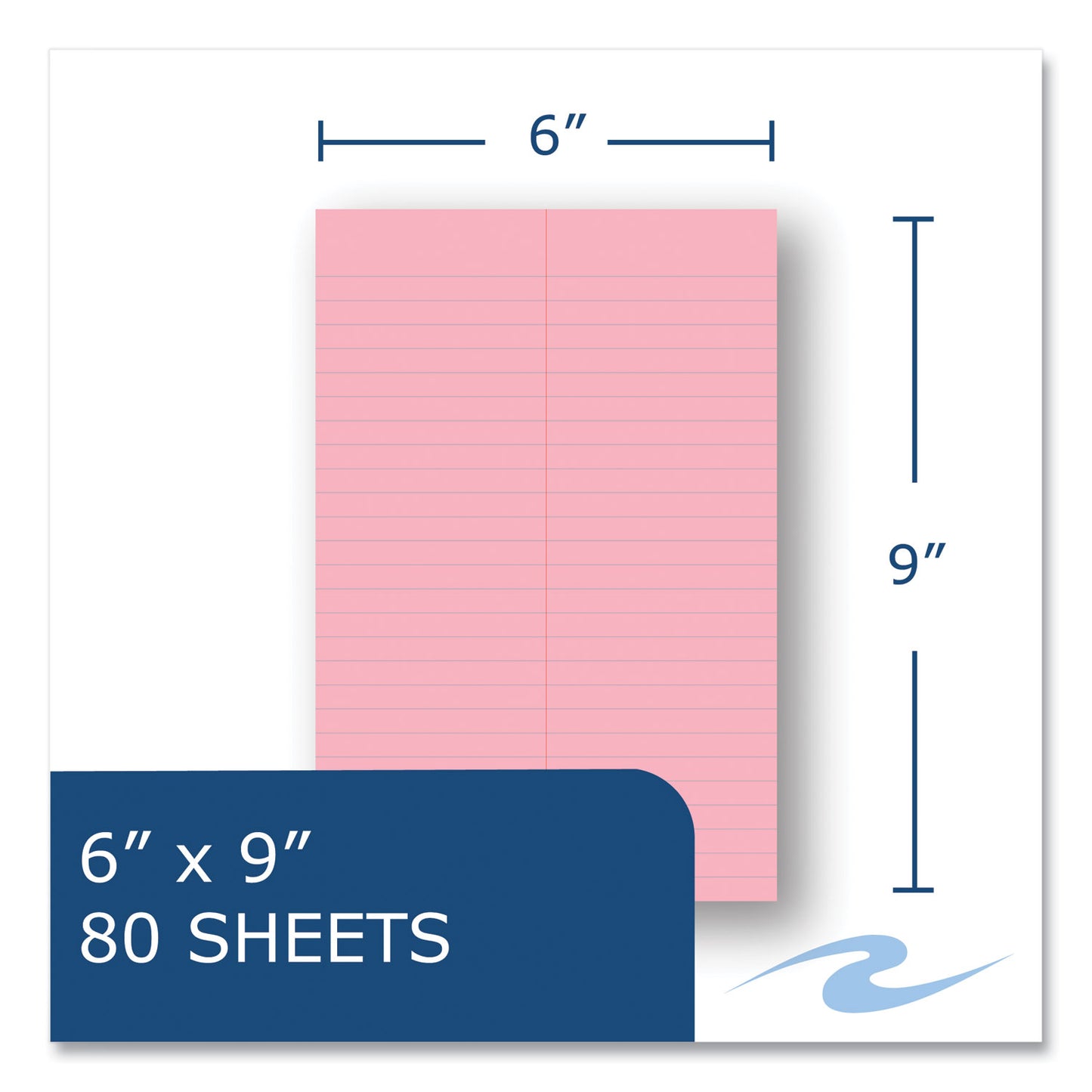 Roaring Spring EnviroShades Steno Pad, Gregg Rule, White Cover, 80 Pink 6 x 9 Sheets, 24 Pads/Carton (12254CS)