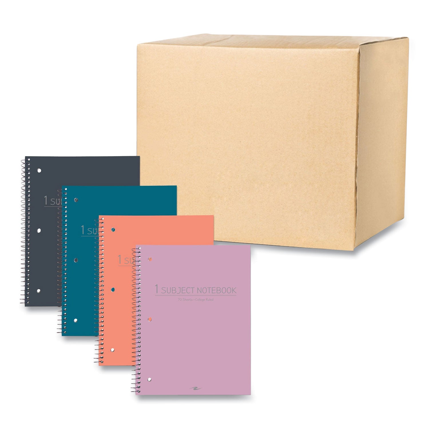Roaring Spring Subject Wirebound Promo Notebook, 1-Subject, Med/College Rule, Assorted Cover, (70) 10.5 x 8 Sheets, 24/Carton (10034CS)