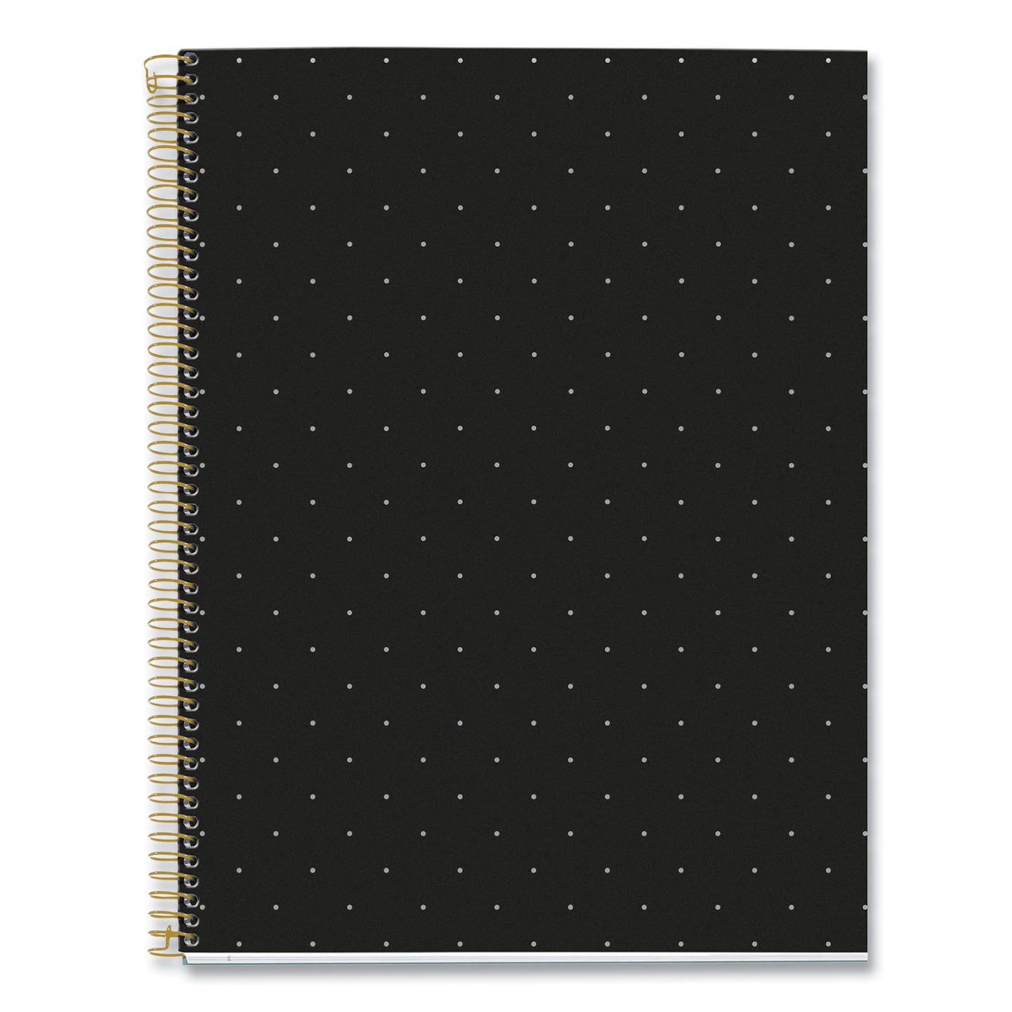 Roaring Spring MR M Fashion Notebook, 4-Subject, Medium/College Rule, Black Dots Cover, (120) 11 x 8.5 Sheets, 5/Carton (48293CS)