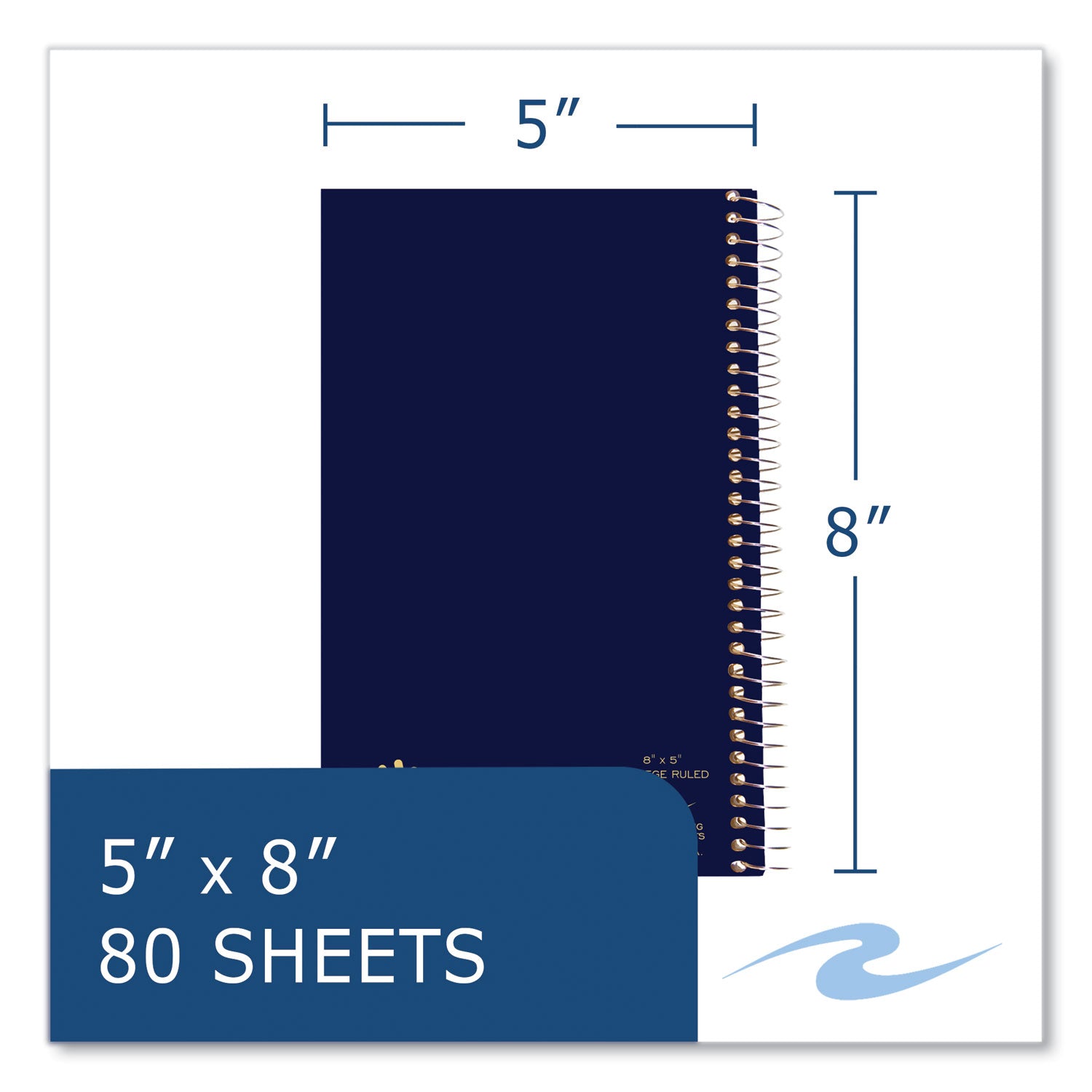 Roaring Spring Lefty Notebook, 1-Subject, Medium/College Rule, Randomly Assorted Cover Color, (80) 8 x 5 Sheet, 24/Carton (13507CS)