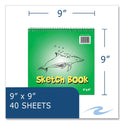 Roaring Spring Kids Sketch Notepad, Green Cover, 40 White 9 x 9 Sheets, 12/Carton (52509CS)