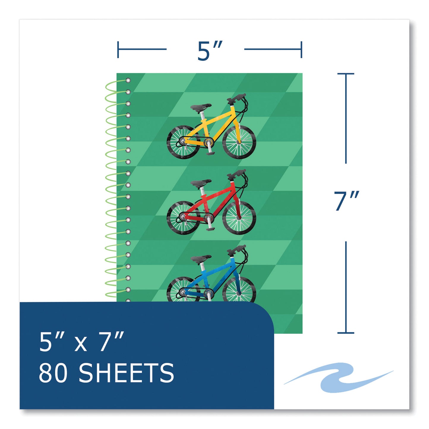 Roaring Spring Lifenotes Wirebound Notebook, 1 Subject, Medium/College Rule, Assorted Cover, (80) 7 x 5 Sheets, 24/Carton (12511CS)