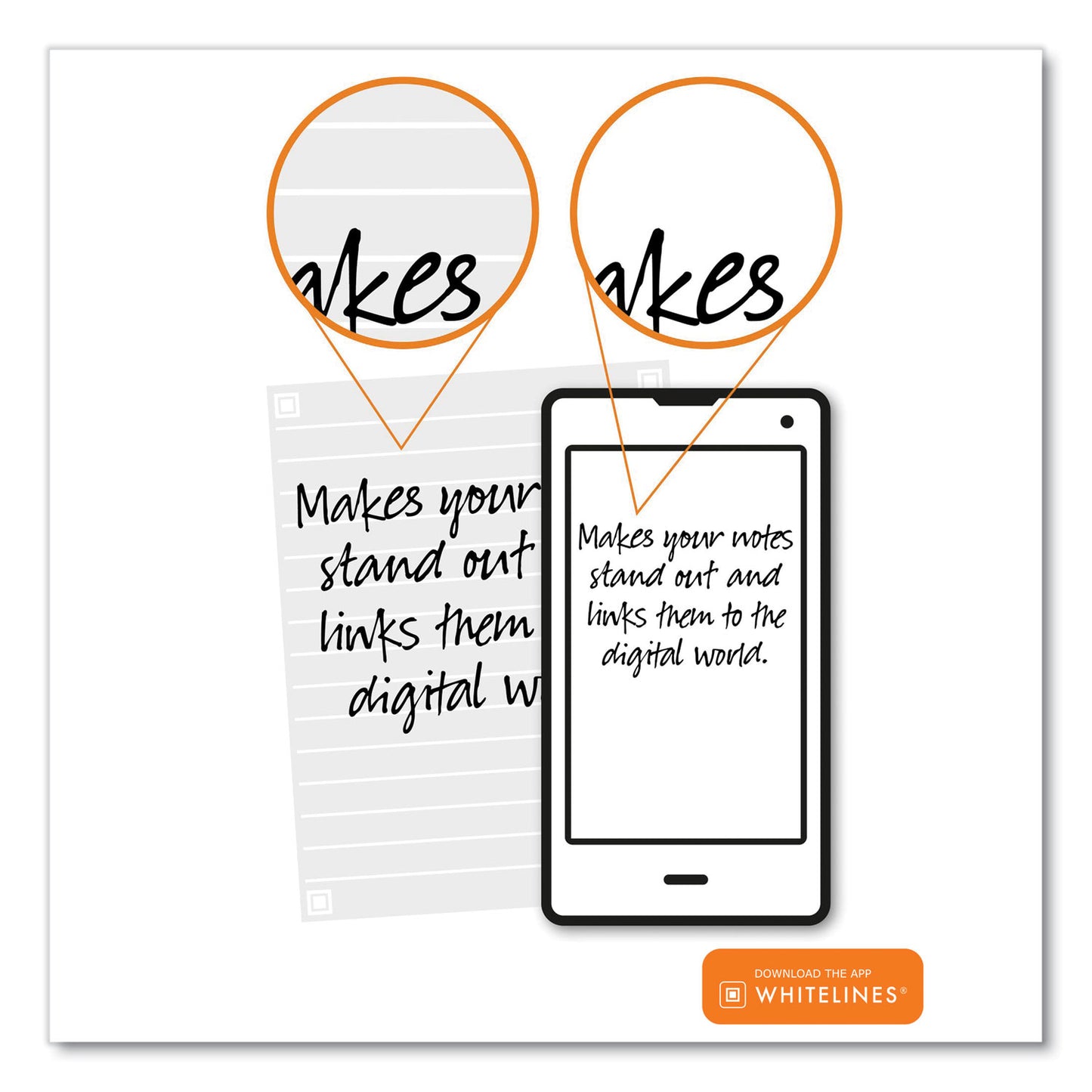 Roaring Spring Whitelines Notebook, Medium/College Rule, Gray/Orange Cover, (70) 8.5 x 11 Sheets, 12/Carton (17000CS)