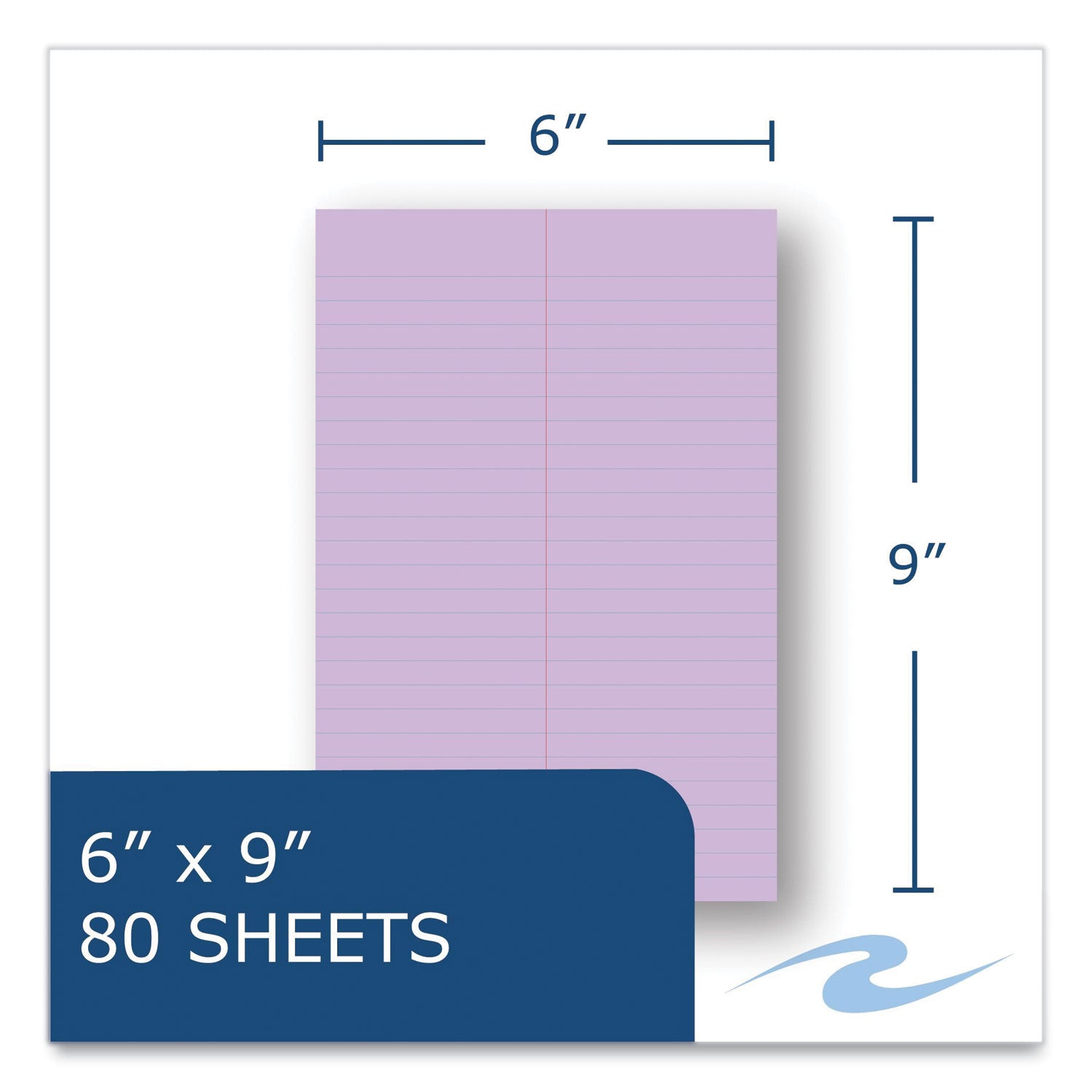 Roaring Spring EnviroShades Steno Pad, Gregg Rule, White Cover, 80 Orchid 6 x 9 Sheets, 24 Pads/Carton (12264CS)