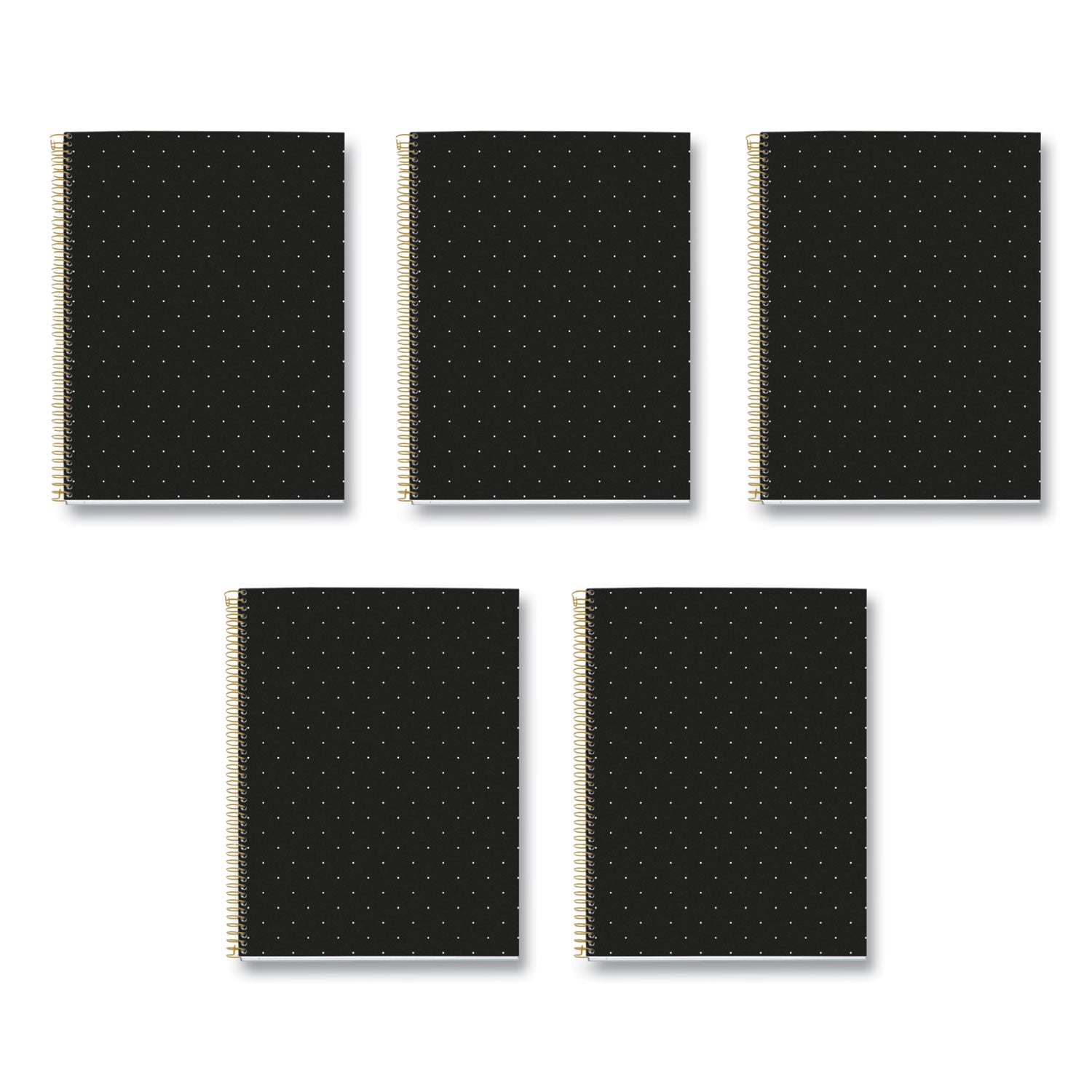 Roaring Spring MR M Fashion Notebook, 4-Subject, Medium/College Rule, Black Dots Cover, (120) 11 x 8.5 Sheets, 5/Carton (48293CS)
