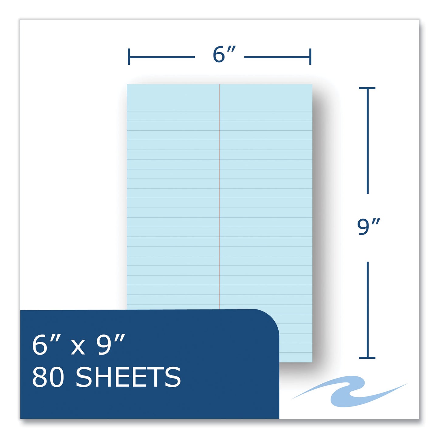 Roaring Spring EnviroShades Steno Pad, Gregg Rule, White Cover, 80 Blue 6 x 9 Sheets, 24 Pads/Carton (12284CS)