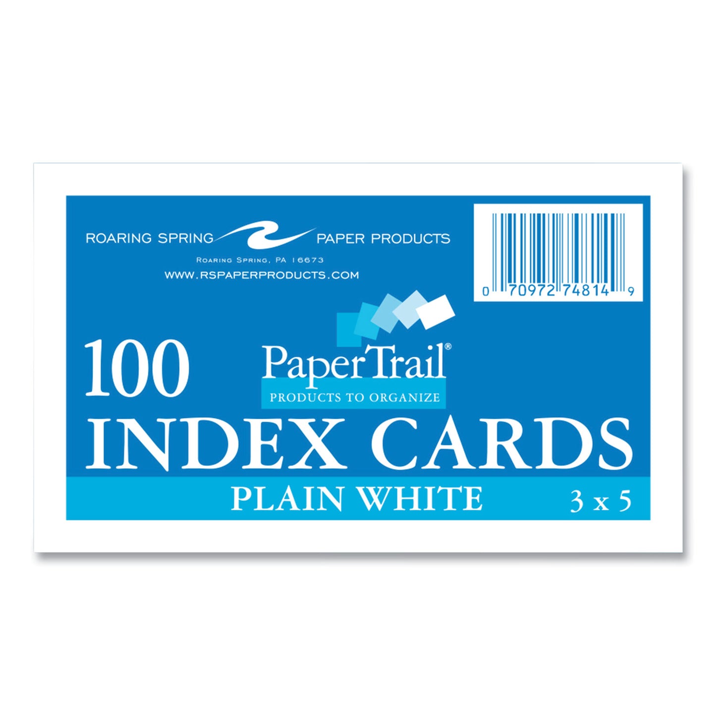 Roaring Spring White Index Cards, 3 x 5, 100 Cards, 36/Carton (74814CS)