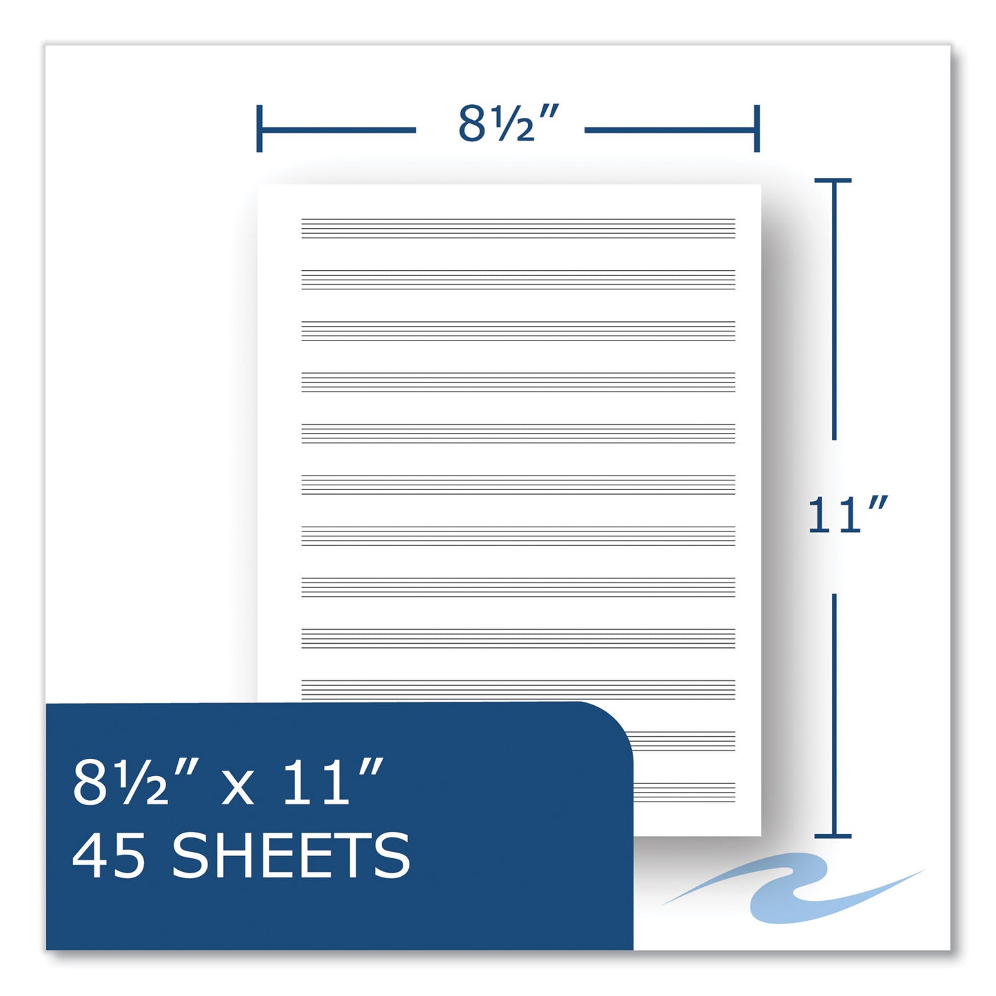 Roaring Spring Music Notebook, Music Transcription Format, White Cover, (32) 11 x 8.5 Sheets, 24/Carton (15009CS)