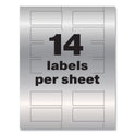 Avery PermaTrack Metallic Asset Tag Labels, Laser Printers, 1.25 x 2.75, Silver, 14/Sheet, 8 Sheets/Pack (61528)