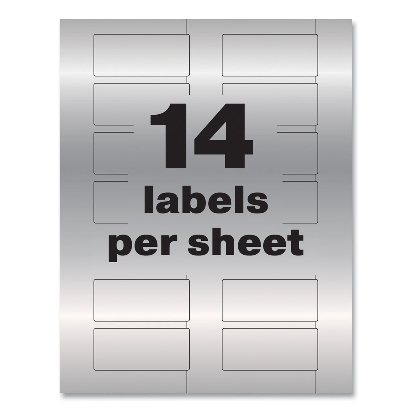 Avery PermaTrack Metallic Asset Tag Labels, Laser Printers, 1.25 x 2.75, Silver, 14/Sheet, 8 Sheets/Pack (61528)