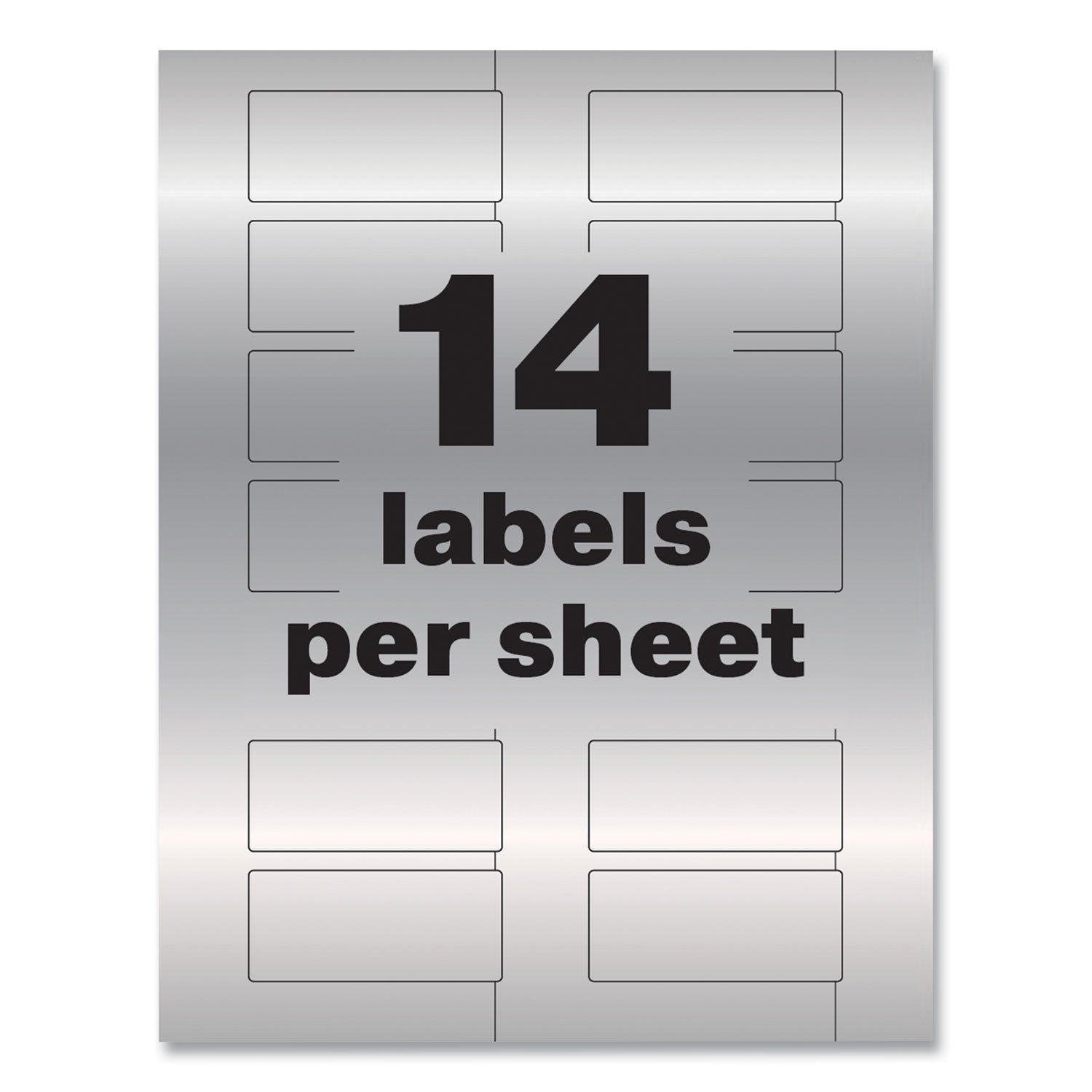 Avery PermaTrack Metallic Asset Tag Labels, Laser Printers, 1.25 x 2.75, Silver, 14/Sheet, 8 Sheets/Pack (61528)
