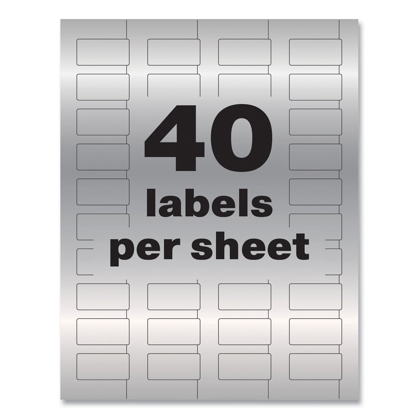 Avery PermaTrack Metallic Asset Tag Labels, Laser Printers, 0.75 x 1.5, Metallic Silver, 40/Sheet, 8 Sheets/Pack (61523)