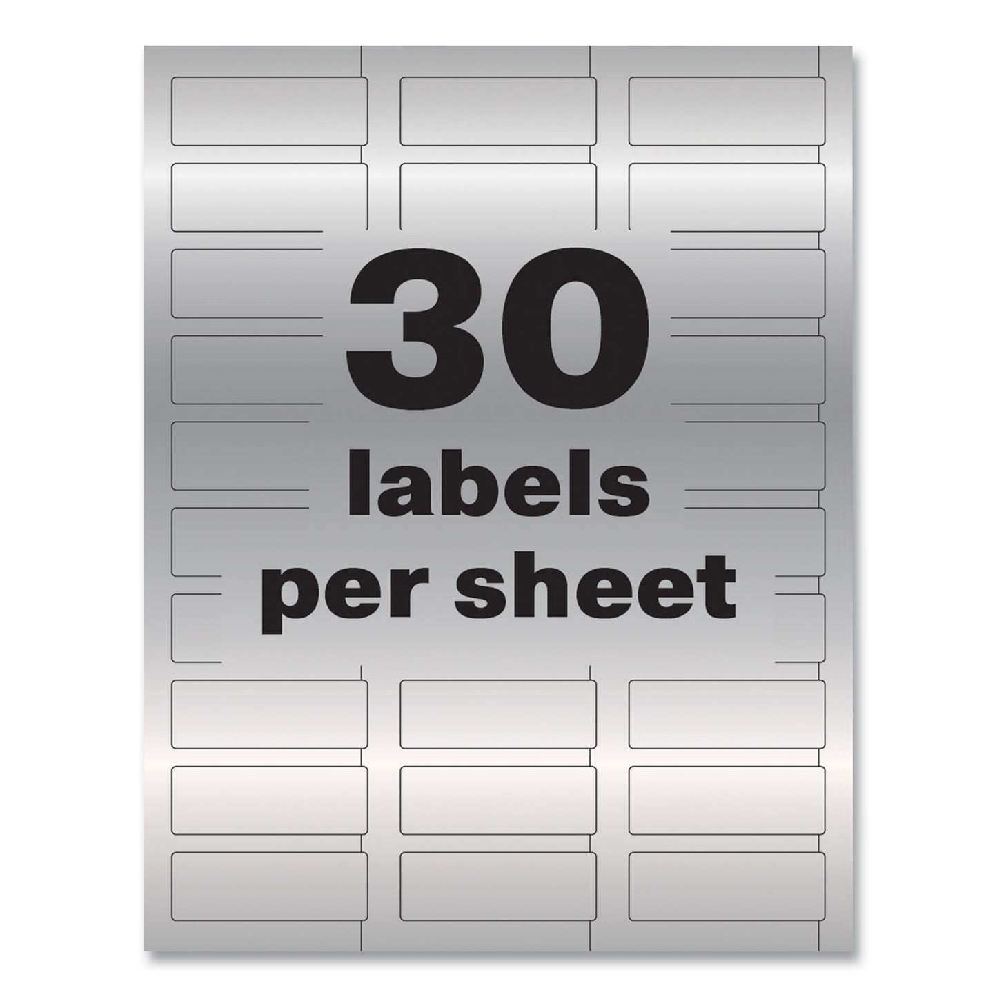 Avery PermaTrack Metallic Asset Tag Labels, Laser Printers, 0.75 x 2, Metallic Silver, 30/Sheet, 8 Sheets/Pack (61524)