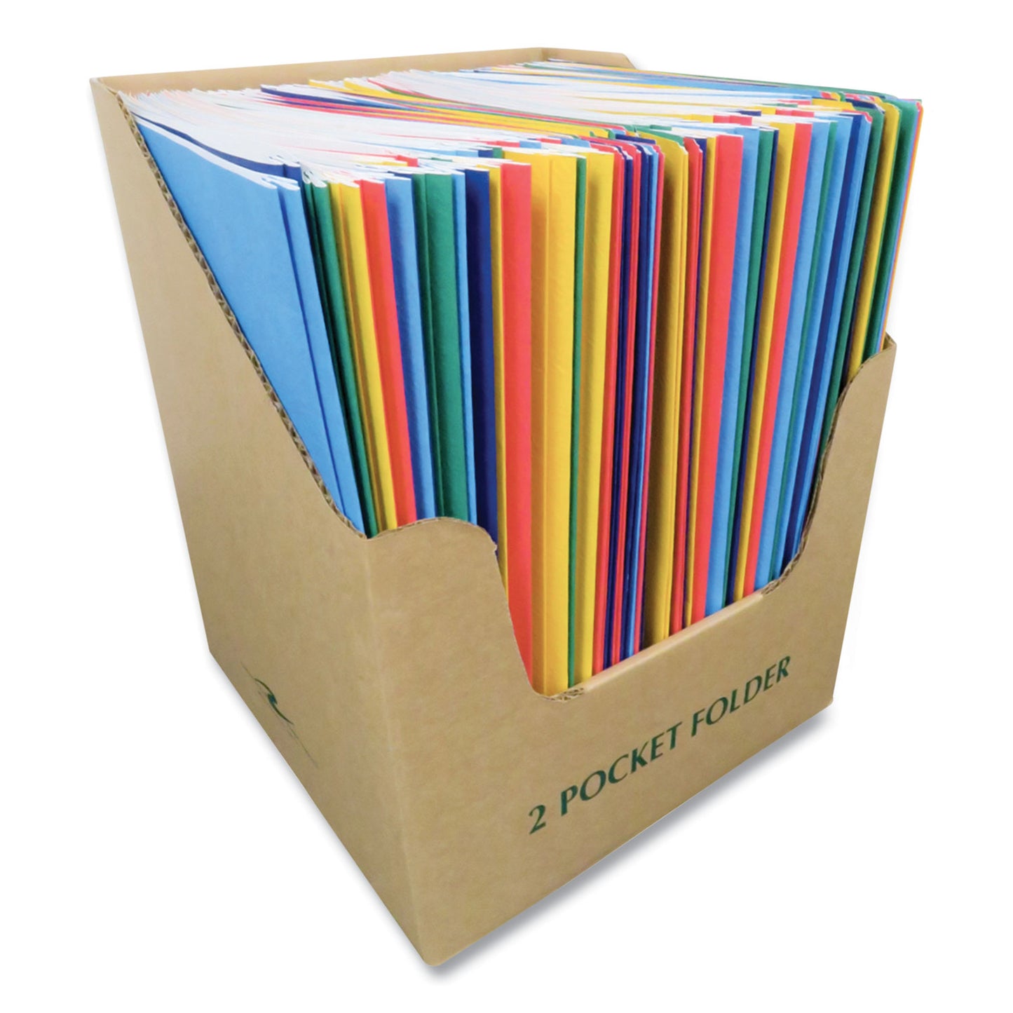 Roaring Spring Pocket Folder with 3 Fasteners, 0.5" Capacity, 11 x 8.5, Assorted Colors, 100/Carton (54200CS)