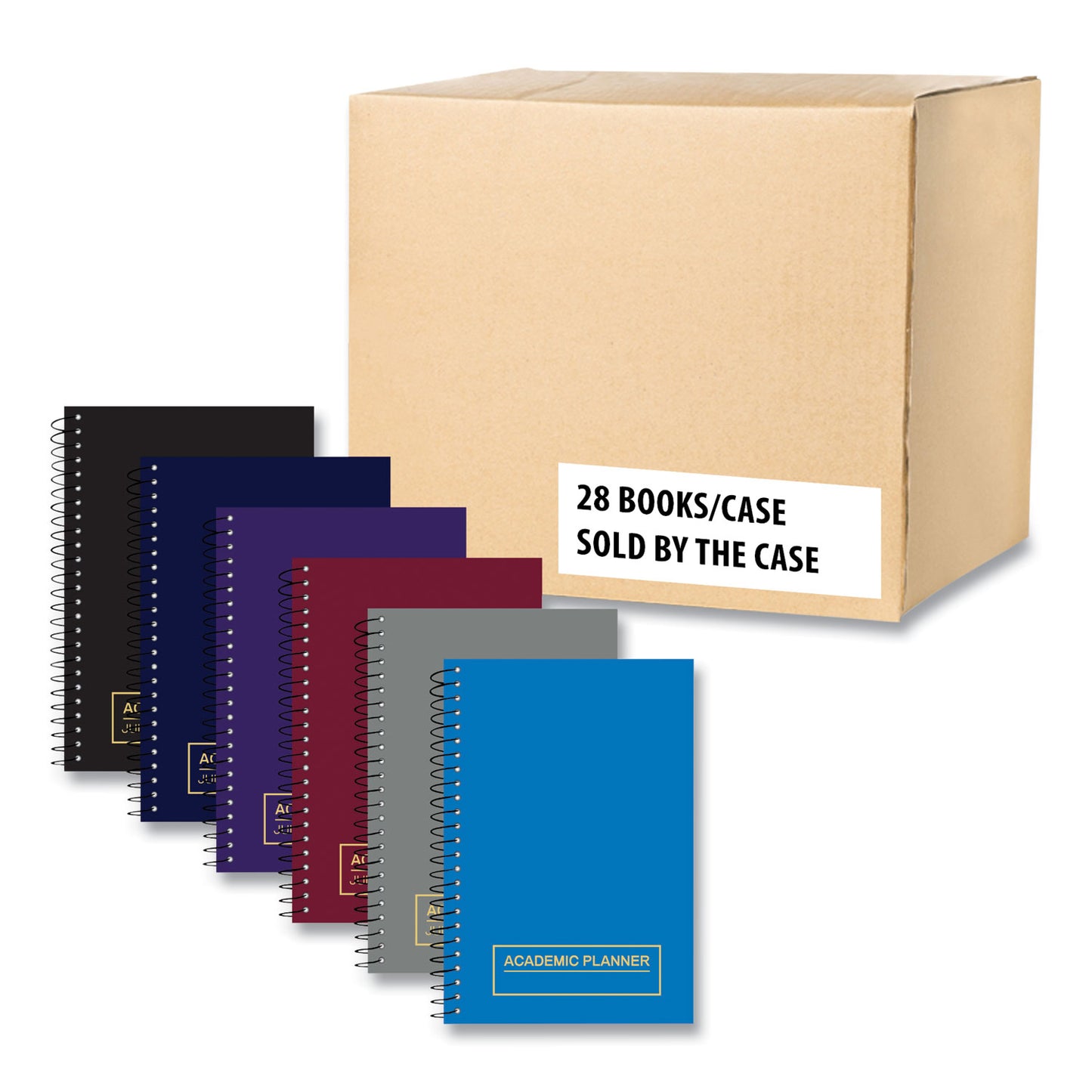 Roaring Spring Wirebound Academic Weekly Planner, Assorted Cover Colors, 8 x 5.5, 14-Month (July - August) 2023-2024, 28/Carton (11247CS)