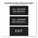 Headline ADA Sign, All Gender Restroom Accessible, Plastic, 4 x 4, Clear/White (69921)