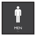 Headline ADA Sign, Men, Plastic, 8 x 8, Clear/White (66914)