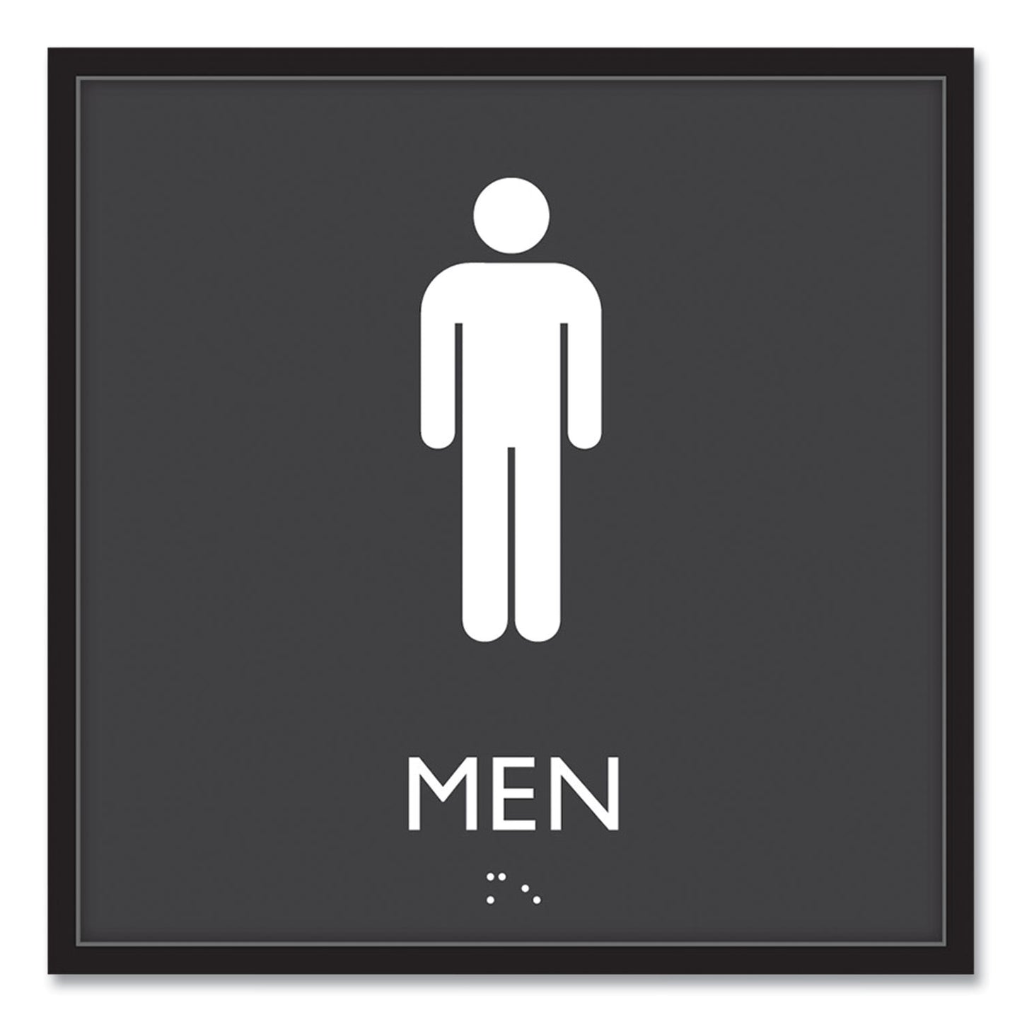 Headline ADA Sign, Men, Plastic, 8 x 8, Clear/White (66914)