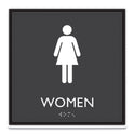 Headline ADA Sign, Women, Plastic, 8 x 8, Clear/White (66912)