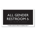 Headline ADA Sign, All Gender Restroom Accessible, Plastic, 4 x 4, Clear/White (69921)