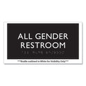 Headline ADA Sign, All Gender Restroom, Plastic, 4 x 4, Clear/White (69920)