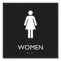 Headline ADA Sign, Women, Plastic, 8 x 8, Clear/White (66912)