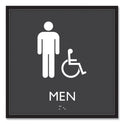 Headline ADA Sign, Men Accessible, Plastic, 8 x 8, Clear/White (66915)