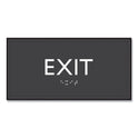 Headline ADA Sign, Exit, Plastic, 4 x 4, Clear/White (69922)