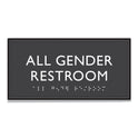 Headline ADA Sign, All Gender Restroom, Plastic, 4 x 4, Clear/White (69920)