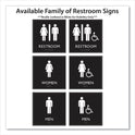 Headline ADA Sign, Unisex Accessible Restroom, Plastic, 8 x 8, Clear/White (66911)