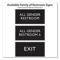 Headline ADA Sign, All Gender Restroom, Plastic, 4 x 4, Clear/White (69920)