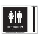 Headline ADA Sign, Unisex Restroom, Plastic, 8 x 8, Clear/White (66910)