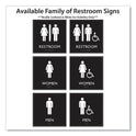 Headline ADA Sign, Unisex Restroom, Plastic, 8 x 8, Clear/White (66910)